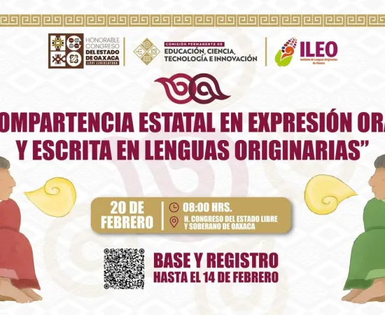 Congreso del Estado convoca a participar en la Compartencia Estatal en Expresión Oral y Escrita en Lenguas Originarias