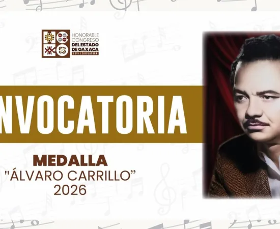 Convoca Congreso local a participar por la Medalla “Álvaro Carrillo” 2026
