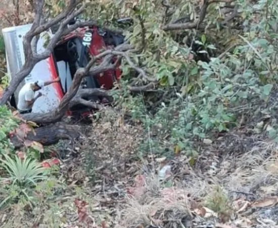 Al barranco camión de carga en la 175 