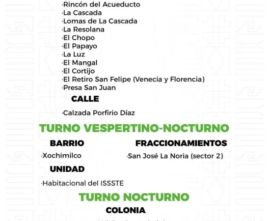 Agenda del suministro de agua potable para este sábado 
