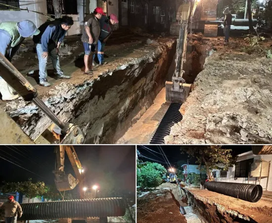 Gobierno juchiteco refuerza atención al drenaje en la 8va. Sección