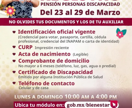Arranca registro de incorporación para personas con discapacidad al programa Bienestar