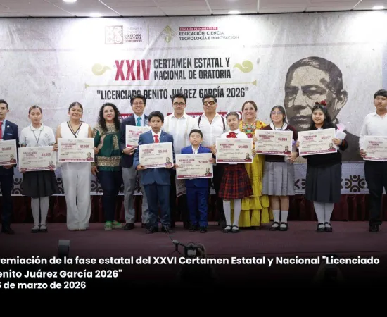 Concluye Poder Legislativo fase estatal del Certamen de Oratoria “Licenciado Benito Juárez García 2026”