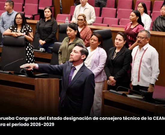 Aprueba Congreso del Estado designación de consejero técnico de la CEAMO para el periodo 2026-2029