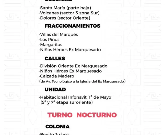 Agenda del suministro de agua potable para este sábado 