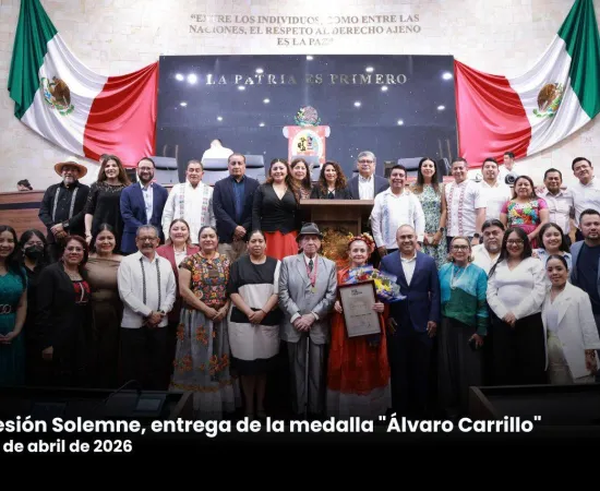 Congreso de Oaxaca entrega la Medalla “Álvaro Carrillo” al músico Delfino Ordaz Toledo