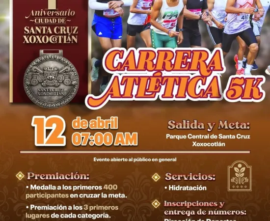 Invita Xoxocotlán a Carrera Atlética 5K en el marco de su primer aniversario