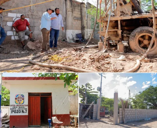 Avance del 90 % en obra de pozo de la col. 15 de Sep. de Juchitán 