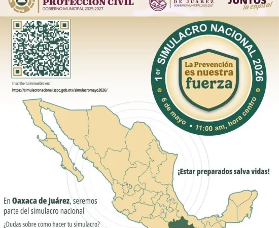 Invita Protección Civil Municipal a participar en el 1er Simulacro Nacional 2026