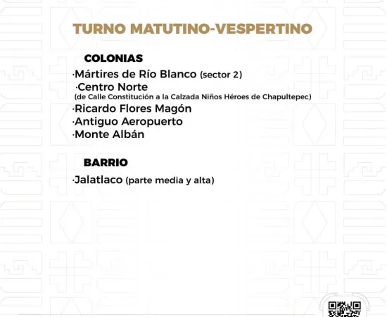 Agenda del suministro de agua potable para este domingo 