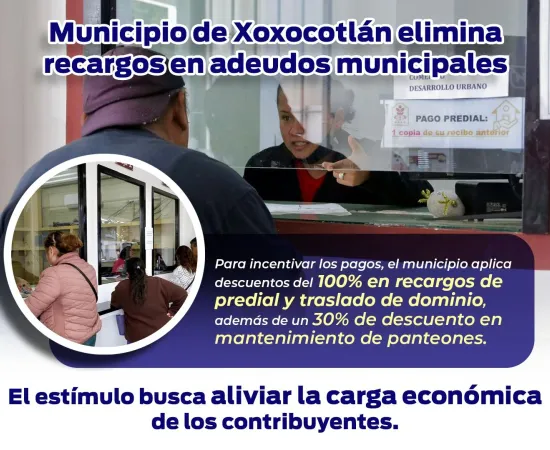 Últimos días para descuentos en recargos municipales de Xoxocotlán