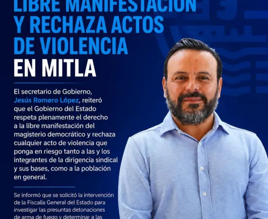 Pronunciamiento ante los hechos de violencia suscitados este día en la  Villa de Mitla.