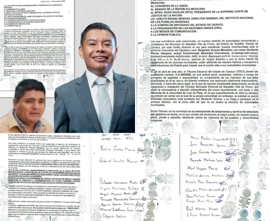 Comunidades de Mazatlán Villa de Flores declaran personas non grata a Heriberto Porras y acusan a Benjamín Viveros de saqueo