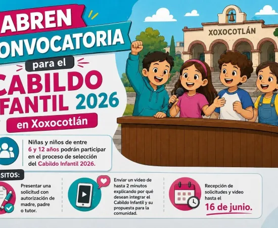 ¡Convocan a niñas y niños de Xoxocotlán a integrar el Cabildo Infantil!
