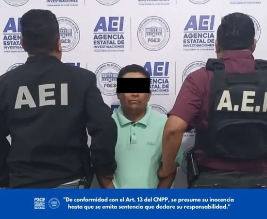 Fiscalía de Oaxaca ejecuta orden de aprehensión por homicidio calificado ocurrido en San Pedro Amuzgos
