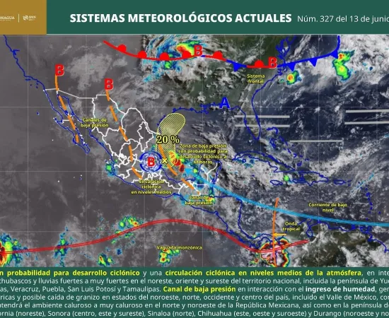 Interacción de sistemas meteorológicos favorecerá temporal de lluvias en gran parte de Oaxaca 