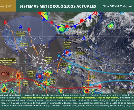 Prevén lluvias fuertes a intensas en Oaxaca por interacción de la onda tropical número 10