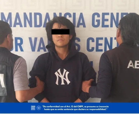 Lo detienen en flagrancia a persona considerada objetivo de investigación por probables robos a transeúnte y "cristalazos" en Oaxaca de Juárez