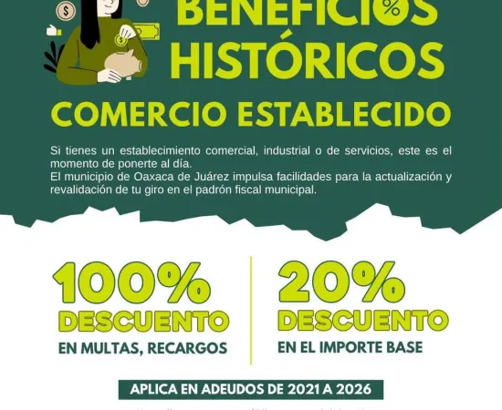 Oaxaca de Juárez mantiene incentivos para facilitar la regularización de contribuciones municipales
