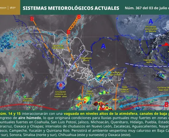 Onda tropical 14 mantendrá lluvias y tormentas en gran parte de Oaxaca