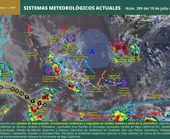 Se mantendrán condiciones para lluvias y tormentas aisladas durante la tarde en Oaxaca