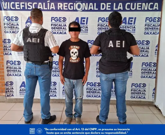 Fiscalía de Oaxaca detiene a probable responsable del delito equiparado a la violación cometido en agravio de una niña en la Cuenca
