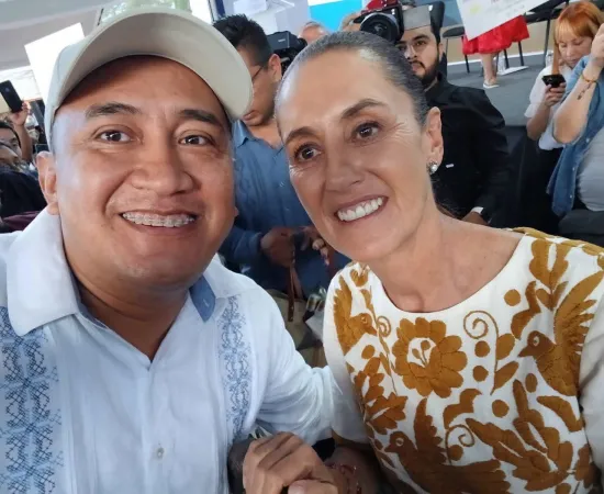 Nos une el Maíz, afirma Nino Morales; al recibir a la Presidenta Claudia Sheinbaum en su visita a la entidad