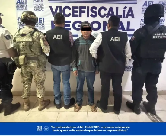 Fiscalía de Oaxaca detiene a probable responsable de homicidio calificado cometido en la Sierra Sur