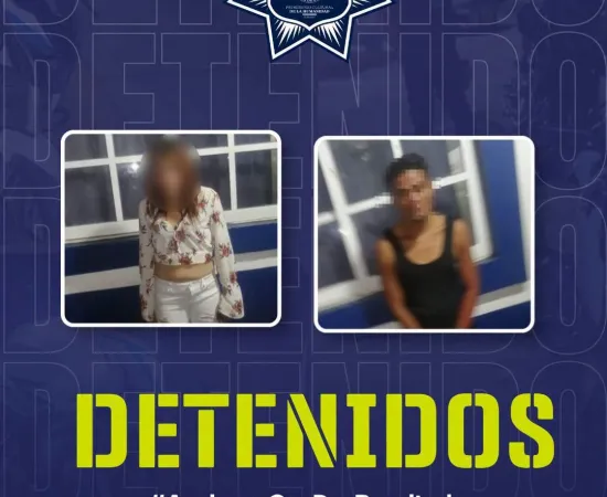 Policía Municipal detiene a dos personas por presunto robo en calle de Las Casas