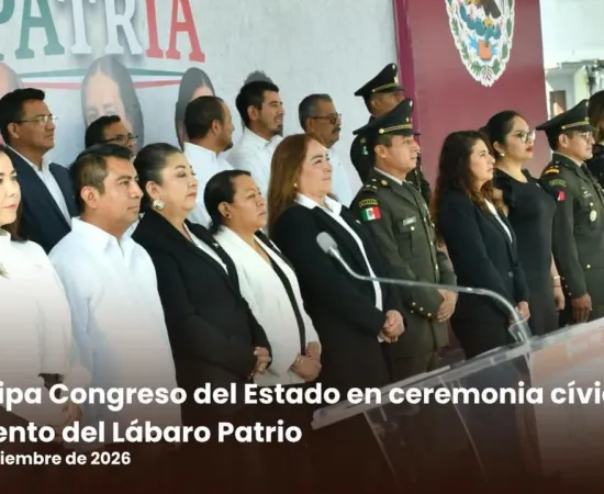 Participa Congreso del Estado en ceremonia cívica de Izamiento del Lábaro Patrio