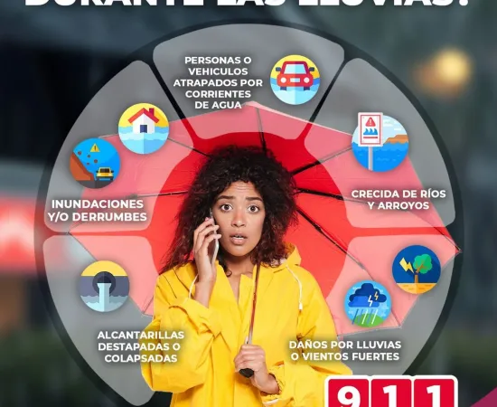 ¿Qué emergencias relacionadas con las lluvias pueden reportarse al 9-1-1?