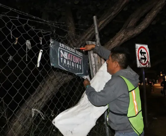 Acciones nocturnas de limpieza para el cuidado de Oaxaca de Juárez 