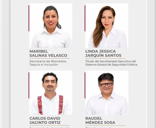 Designa Gobernador de Oaxaca a titulares de Bienestar, SESESP, Turismo  y CECyTEO