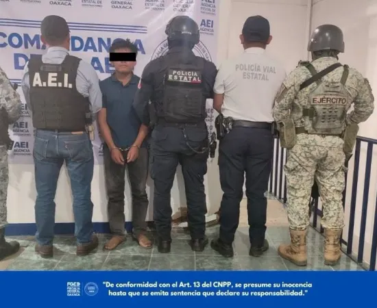 FGEO aprehende a hombre investigado por disparar contra un hombre en San Vicente Coatlán