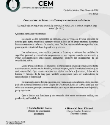 Episcopado mexicano llama a la prudencia y a la oración ante escala de violencia en el país
