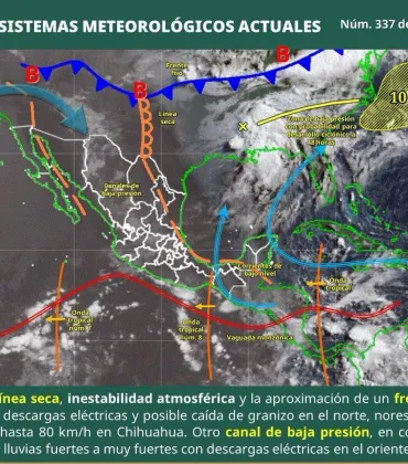 Onda tropical número 8 favorecerá lluvias y tormentas aisladas en Oaxaca