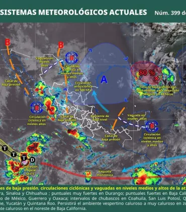 Se mantendrán condiciones para lluvias y tormentas aisladas durante la tarde en Oaxaca